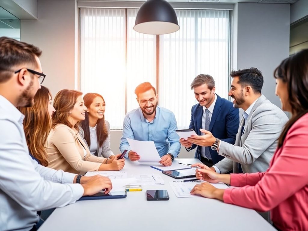 Discuții de afaceri eficiente între profesioniști diversificați.