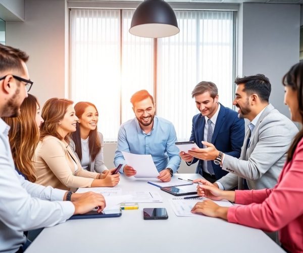 Discuții de afaceri eficiente între profesioniști diversificați.